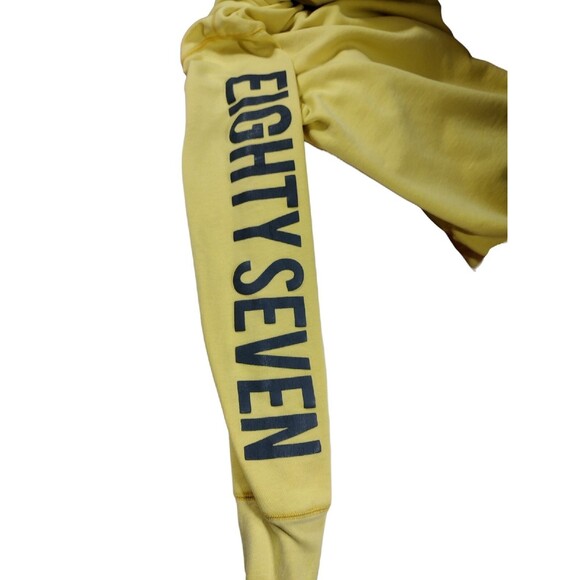 Aeropostale Womens Large Hoodie Yellow Zip Up Pockets Long Sleeve Heavy READ - Picture 3 of 6